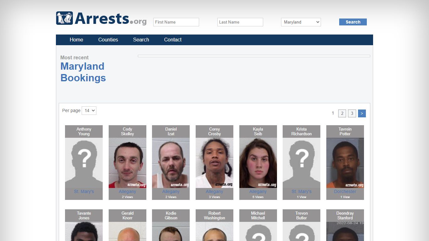 Maryland Arrests and Inmate Search