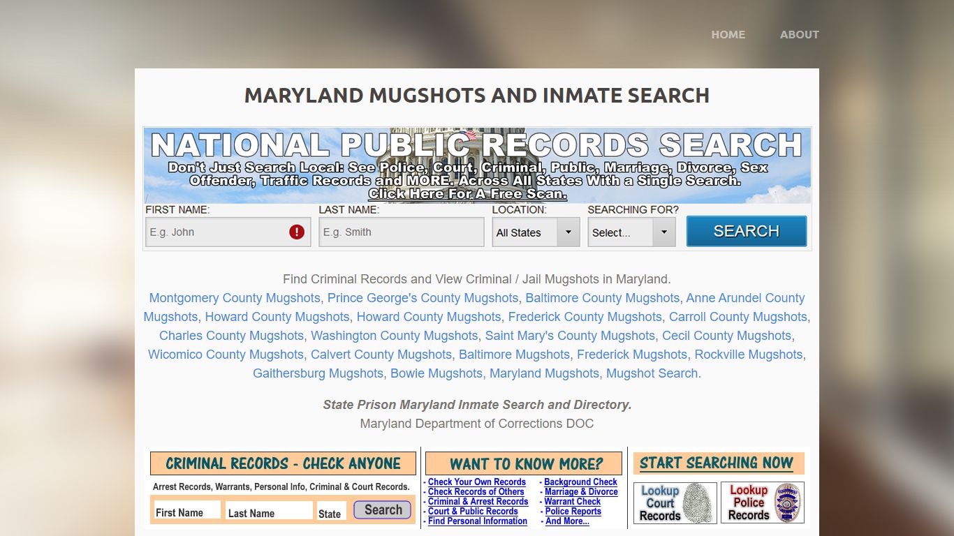 Maryland Mugshots and Inmate Search - freepeoplescan.com