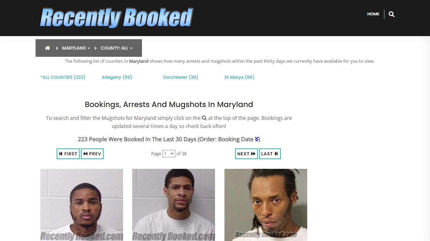 Recent bookings, Arrests, Mugshots in Maryland - Recently Booked